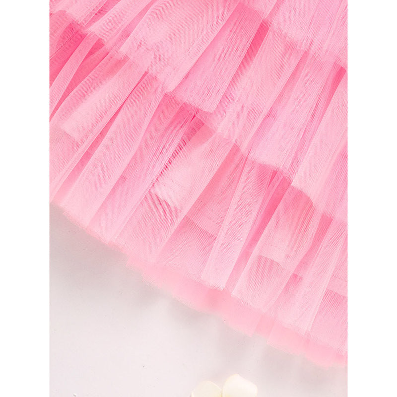 Toddler Girls Heart Print Tulle Party
