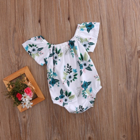 Newborn Baby Girl Flower Romper