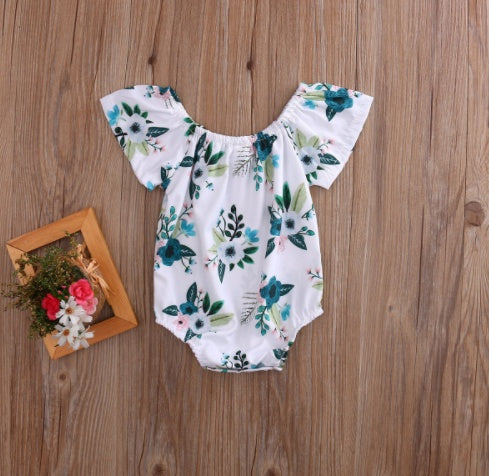 Newborn Baby Girl Flower Romper