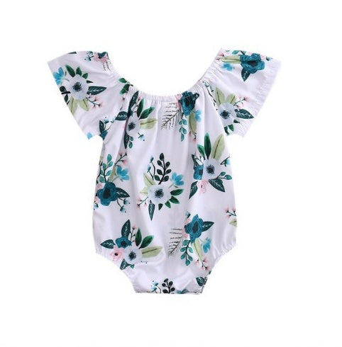 Newborn Baby Girl Flower Romper