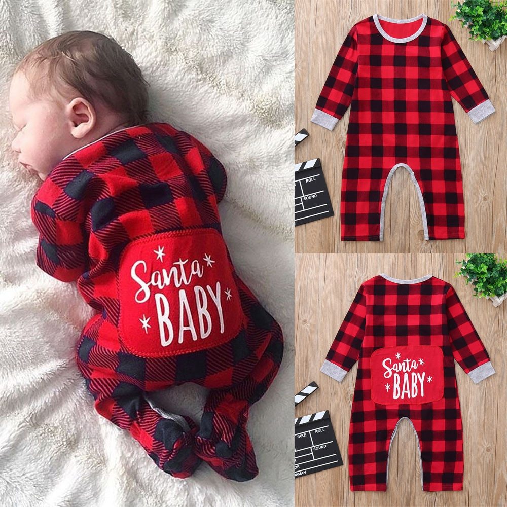 Infant Christmas Plaid Romper
