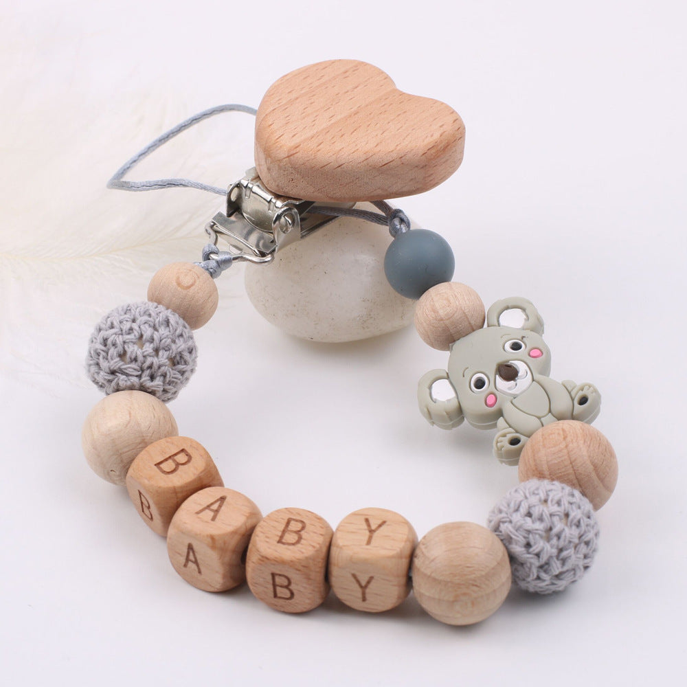 Beech Wood Baby Pacifier Clip