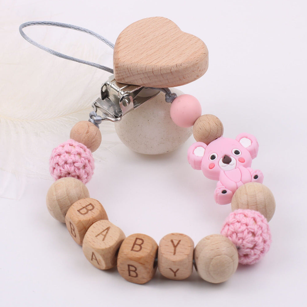 Beech Wood Baby Pacifier Clip