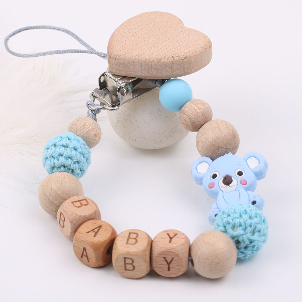 Beech Wood Baby Pacifier Clip