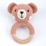 Baby Crochet Animal Rattle Knitted Cartoon Doll Baby Soothing Biteable Toy