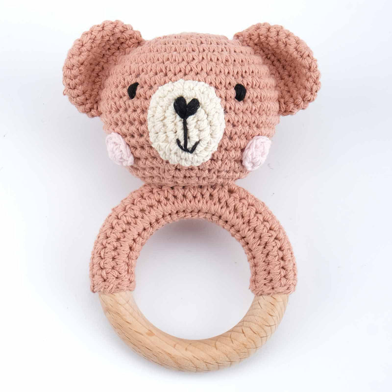 Baby Crochet Animal Rattle Knitted Cartoon Doll Baby Soothing Biteable Toy
