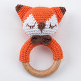 Baby Crochet Animal Rattle Knitted Cartoon Doll Baby Soothing Biteable Toy