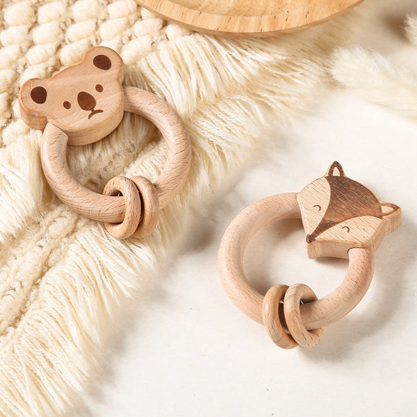 Baby Molar Toy Half Ring Animal Shape Rattle Molar Rod