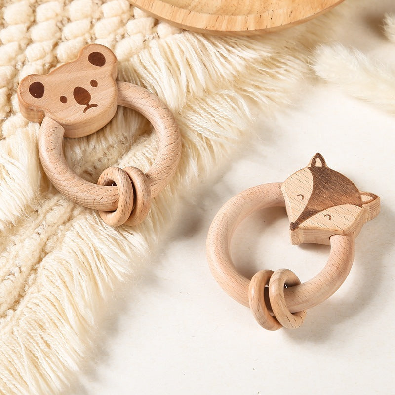 Baby Molar Toy Half Ring Animal Shape Rattle Molar Rod