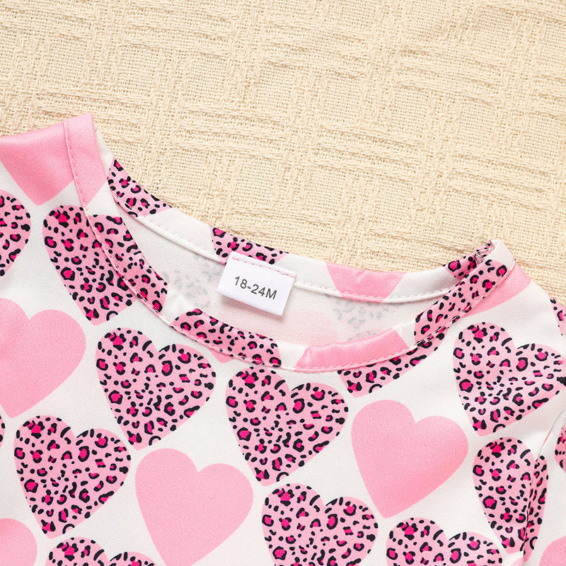 Toddler Girls Heart Print Tulle Party